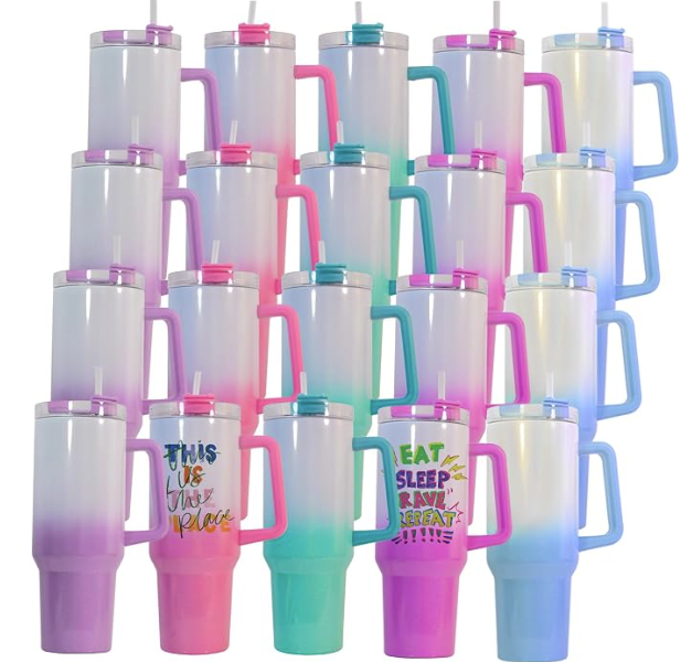 40 oz Tumbler Ombre Holographic