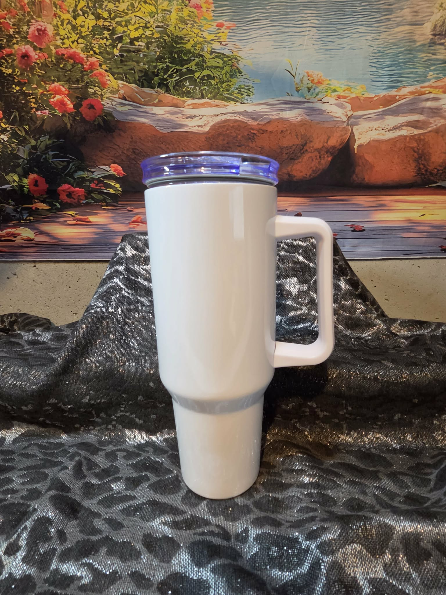 40 oz Tumbler with Handle Clear Top